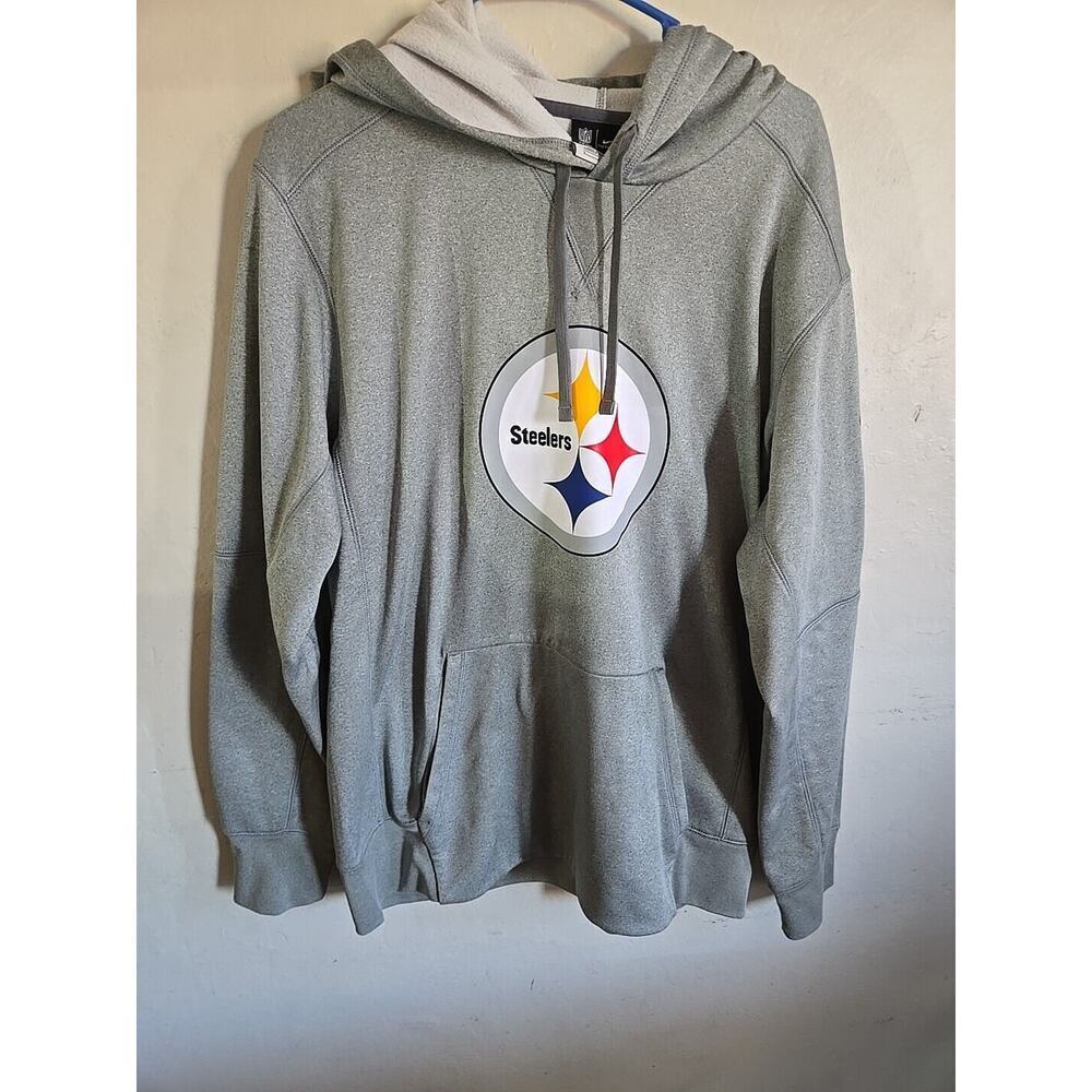 Pittsburgh Steelers hoodie Large Nike Grey Print Logo - Picture 2 of 11